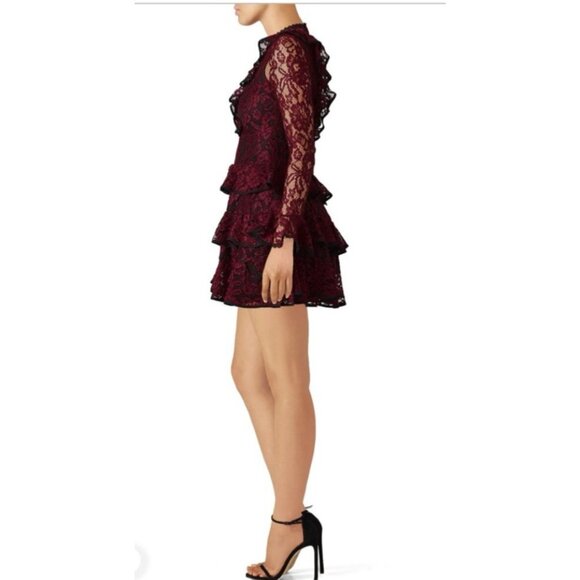 ALEXIS Tracie Dress M Medium Lace Long Sleeve Tiered Ruffle Whimsigoth $525 - Picture 4 of 16